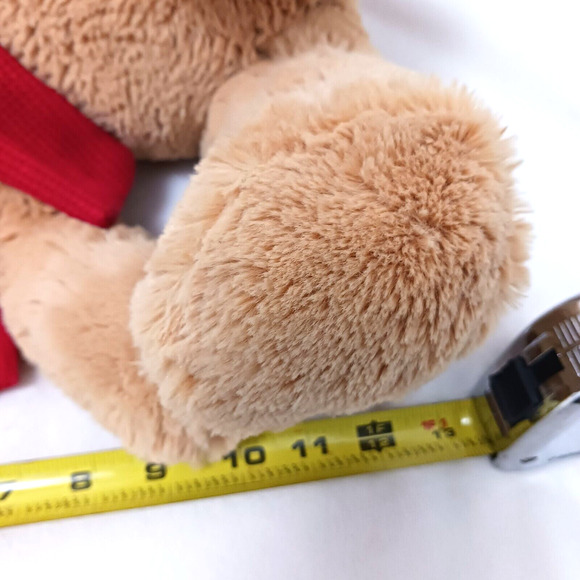 2012 Kohls Plush Teddy Bear 13" Sitting Huggable Toy Beige Tan w Scarf Nostalgia - Picture 14 of 16